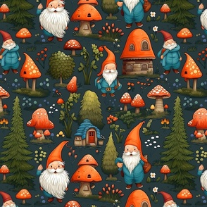 Gnomes Village Red Hats_Gray
