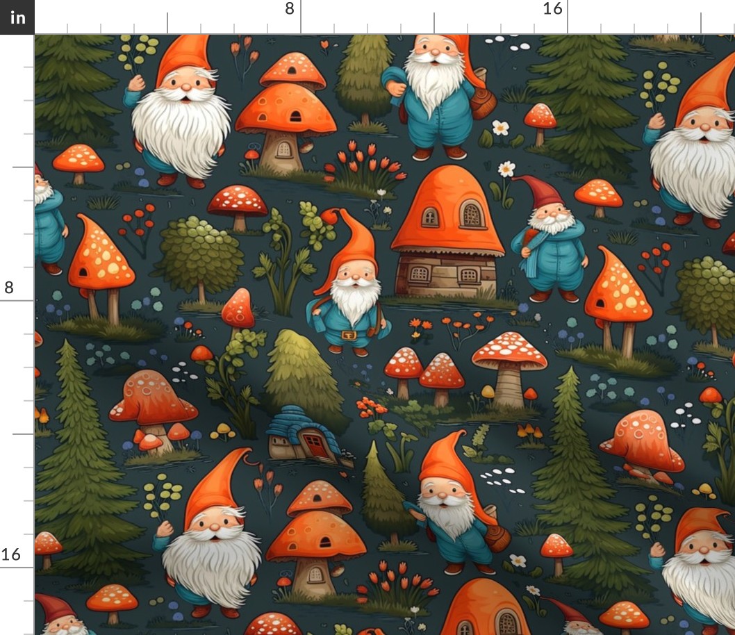 Gnomes Village Red Hats_Gray