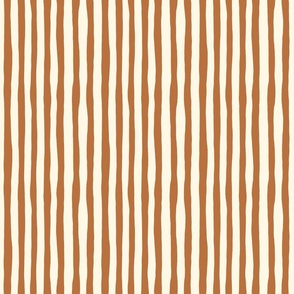 Organic Stripe Design: brown imperfect vertical stripes on cream background.