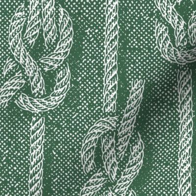 Rustic Vintage Boating Knots Print - Green - Medium Scale