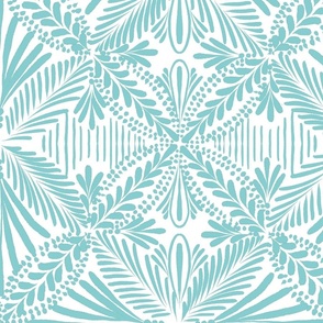 Simple geometric boho pattern in teal green - medium/ large scale O