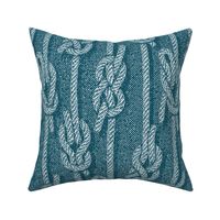 Rustic Vintage Boating Knots Print - Blue - Medium Scale