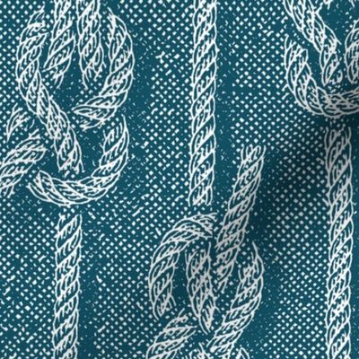 Rustic Vintage Boating Knots Print - Blue - Medium Scale