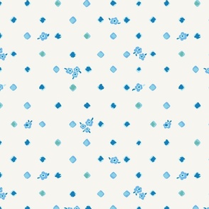 Textured ditsy florals Blue