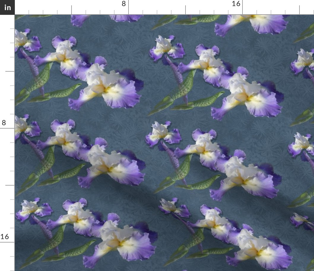 9x6-Inch Repeat of Purple Iris Bring Wisdom and Grandeur in the Language of Flowers