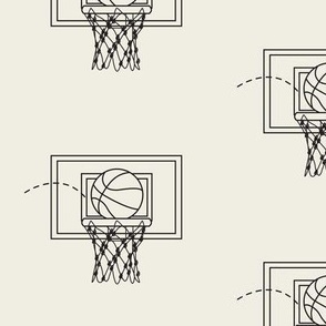 jumbo basketball in the hoop
