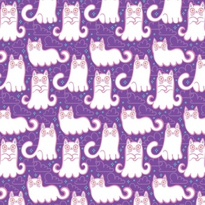 kitty ghost in pink and purple