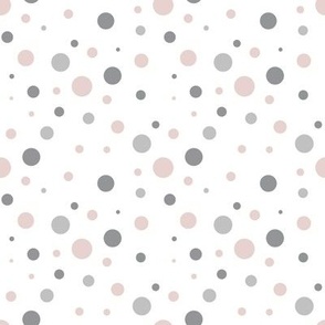 Blush Pink and Grey polka dots