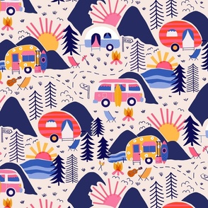 Cotton Lake House Lake Life Sayings Camping Travel Fabric Print by Yard  D409.04