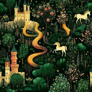 Unicorn Castle Enchanted Forest_Emerald Green