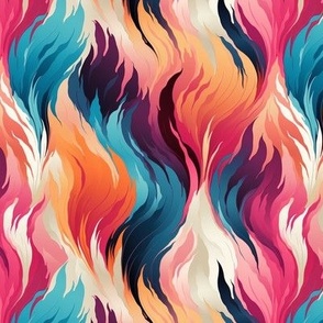 Neon Feathered Flames