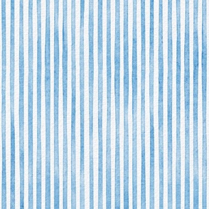 watercolor blue stripe - bluebell color - botanical blue  stripe wallpaper