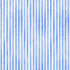 watercolor cobalt blue stripe - cobalt color - botanical cobalt blue  stripe wallpaper