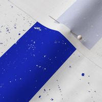 Cobalt Blue and White Splattered Paint Horizontal Cabana Tent Stripe