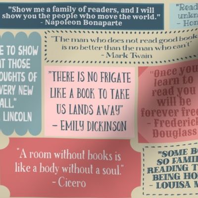 Reading and Book Quotes Collage