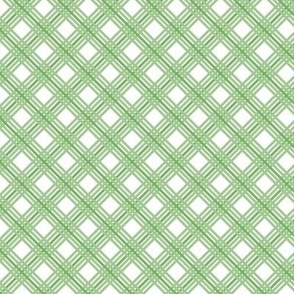 Geometric Diamond Plaid: Contemporary Willow Green Medium Weave For Modern Home and Apparel