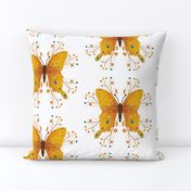 Amber butterfly on white