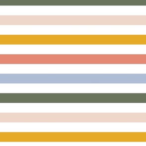 broad horizontal stripes - earthy rainbow colors
