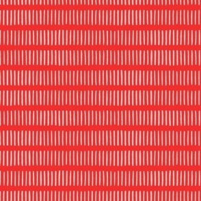 Pink Dash Stripes on Red