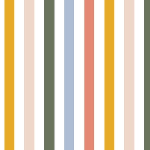 broad vertical stripes - earthy rainbow colors