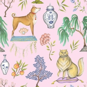 Chinoiserie Menagerie in Blossom Pink