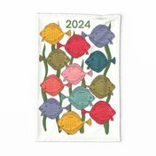 2024 Rainbow Fish Tea Towel Calendar