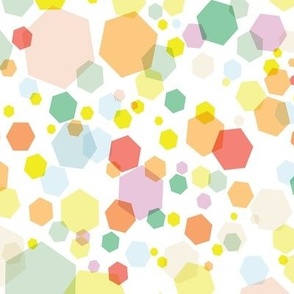 Modern confetti hexagon party pattern in birthday sparkle colours