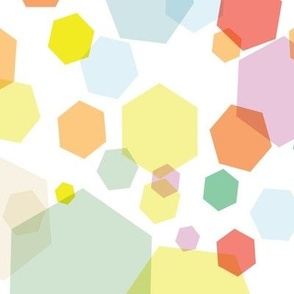 Large-Scale Modern confetti hexagon party pattern in birthday sparkle colours