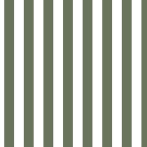 broad vertical stripes - fern green and white