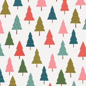 Modern Abstract Christmas Tree Forest  12x12 inch repeat (trees are approx. 2 inches) - Large