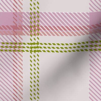 Simple Plaid Pink/Green - Twill Weave Large