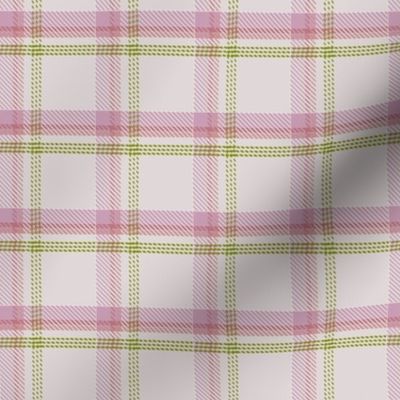 Simple Plaid Pink/Green - Twill Weave Small