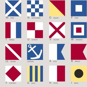 2" Nautical Flags A to Z with NATO International Spelling