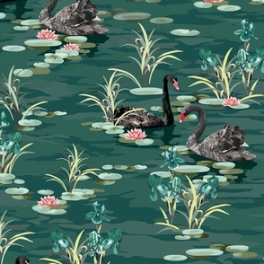 Swan Lake - Teal Green