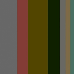 gray, salmon, olive, green and turquoise stripes