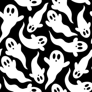 Halloween Ghost Pattern Black