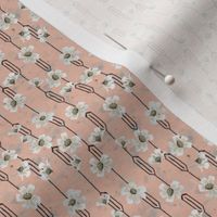 Floral and Geometric stripe in pink