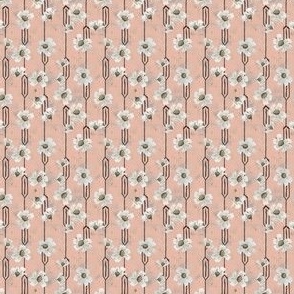 Floral and Geometric stripe in pink