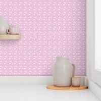 1:12 scale dollhouse Pink with miniature white flowers for dollhouse fabric, wallpaper, and miniature decor