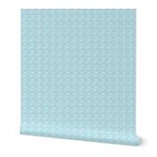 Dollhouse 1:12 scale white flowers with dots in teal for dollhouse fabric, wallpaper, and miniature decor