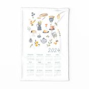2024 Tea Towel Calendar Tea and Cake
