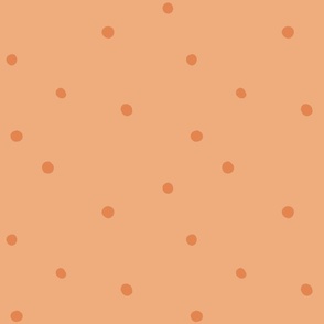 Hand Drawn Tonal Dots in Orange - Large Scale