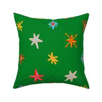 Stars (XL Size) - Playful repeat pattern in red, blue, green, and yellow