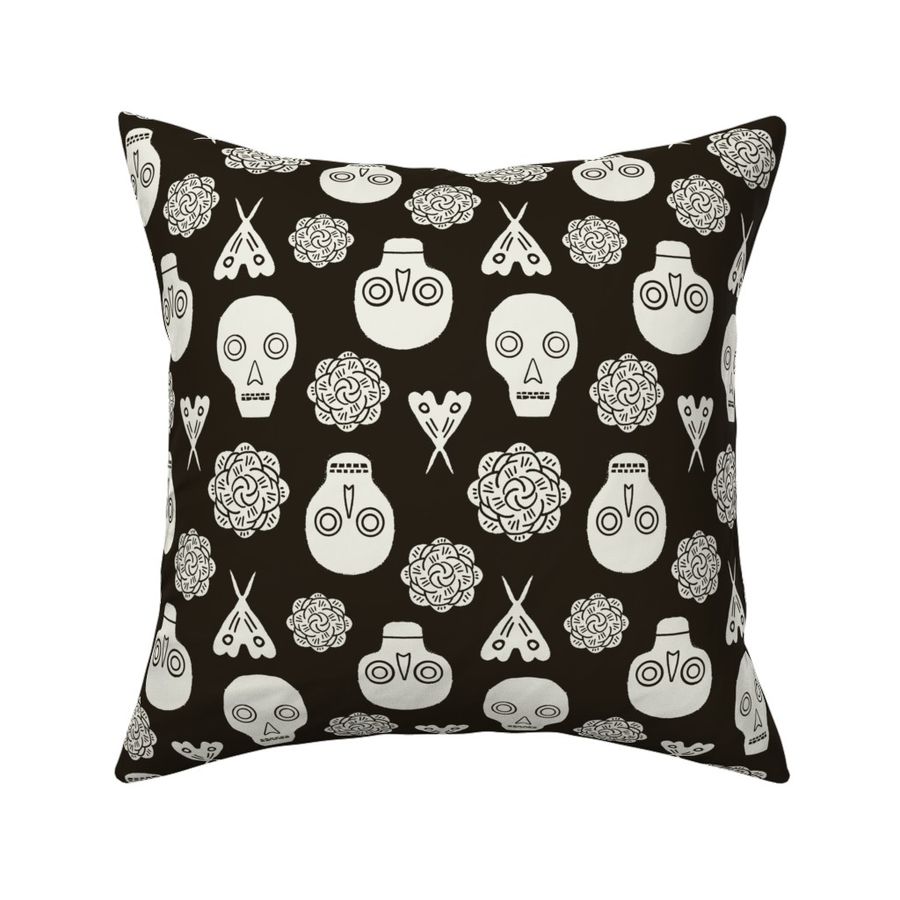 Gritty  Skulls Large on Onyx Black