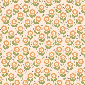 Whimsical Peach Scallop Daisy Dream - Melon and White Floral Pattern for Spring Fashion and Home Decor