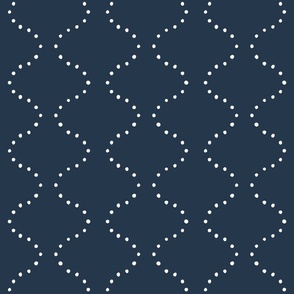 Flowing Dots - Navy Blue (Large Scale)