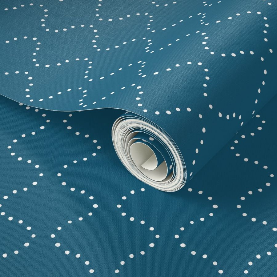 Flowing Dots - Peacock (Medium Scale) Wallpaper | Spoonflower