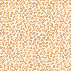 Whimsical Soft Orange Blooms and Berries: Charming Small Floral Pattern for Spring Fashion and Home Decor