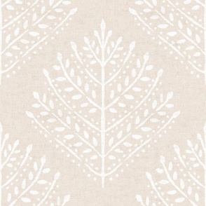 Cream Eloise Leaves Textured Large Scale