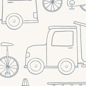 Cars and trucks Minimalist LineArt